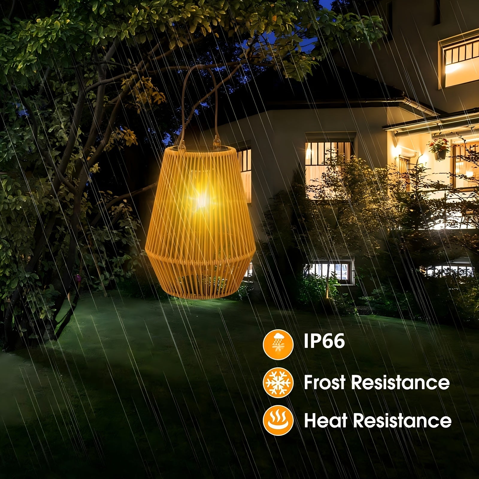 Woven Solar Hanging Lanterns - One, Two or Four Pack