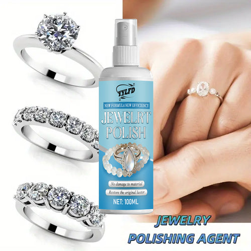 3.38oz Jewelry Oxidation Polish, Metal Polish, Brightening Solution, Effectively Restores and Maintains Shine, Care for Golden and Silvery Bracelets, Necklaces, Suitable for Various Jewelry and Accessory Surfaces, Includes Sponge, Surface Polishing