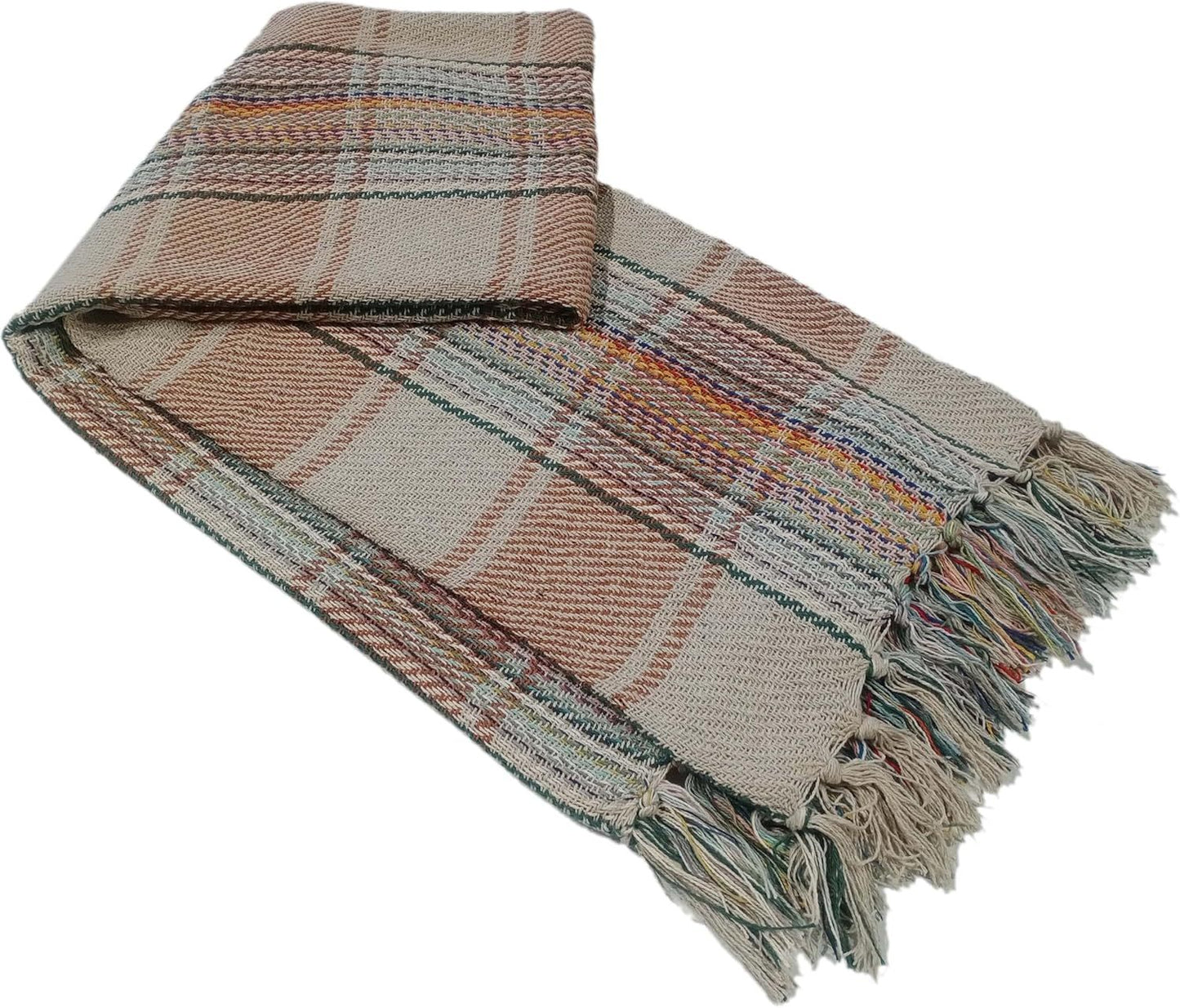 Picnic Blanket Check Stripe Design Super Soft Cosy Sofa Bed Camping Beach Garden Throw made from Recycled Cotton