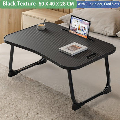 Foldable Laptop Desk, Laptop Bed Table with Foldable Legs And Slots Reading Holder for Eating Breakfast Reading Studying On Couch Sofa Computer Bed Tray, Laptop Stand, Laptop Desk for Bed Dorm Work