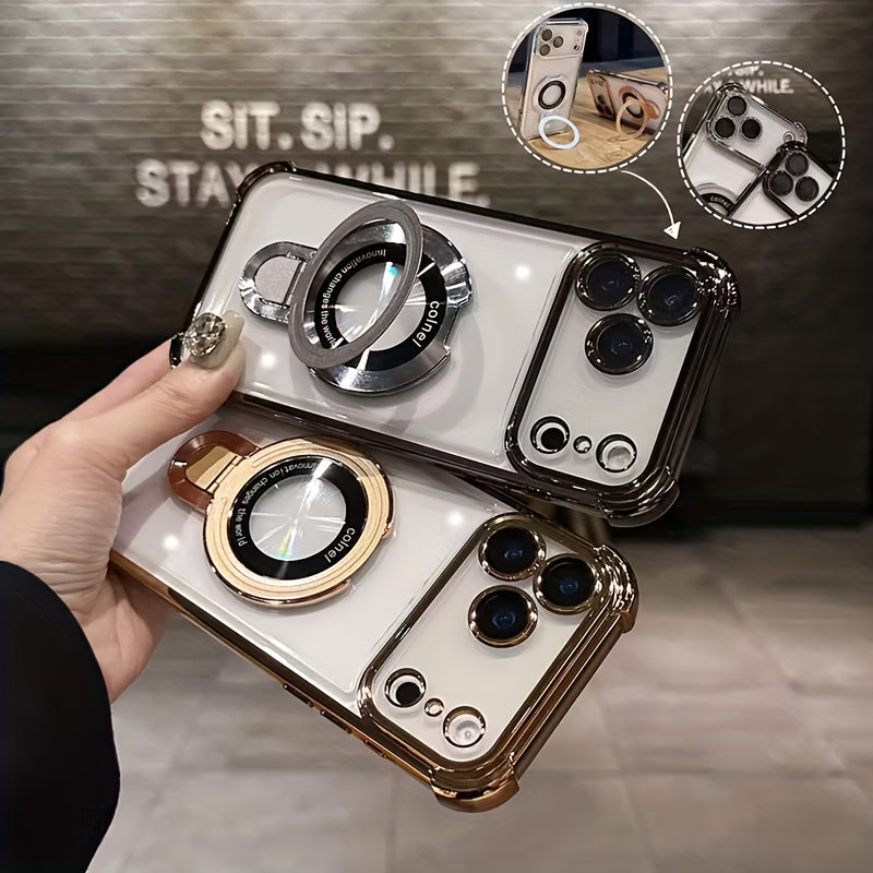 Phone Case: Premium Transparent Acrylic Mobile Phone Case for IPhone17 Pro Max Air Series Supports Wireless Charging Includes Lens Film Protective Cover