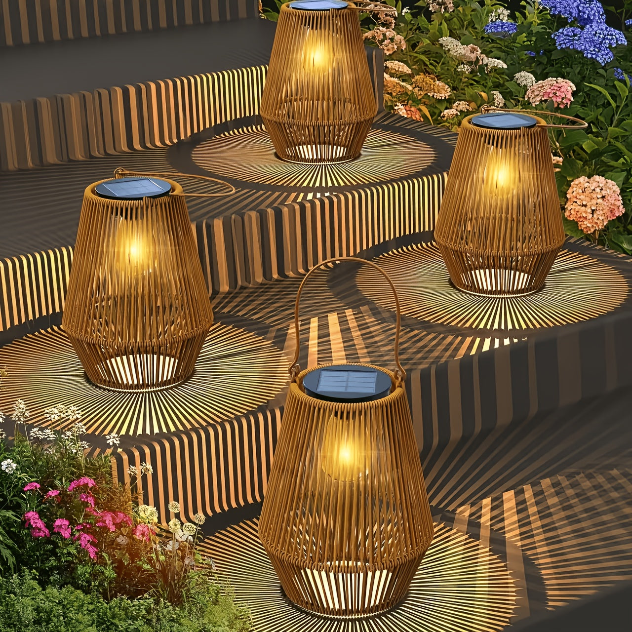 Solar Lantern, Outdoor Solar Woven Lantern Hanging Decoration, Persian Mia Style, Suitable for Garden, Patio, Deck, Porch, Trees, Lawn, Pathway Decoration, 1/2/4pcs