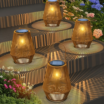 Solar Lantern, Outdoor Solar Woven Lantern Hanging Decoration, Persian Mia Style, Suitable for Garden, Patio, Deck, Porch, Trees, Lawn, Pathway Decoration, 1/2/4pcs