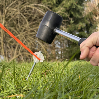 OLPRO 16oz Double Headed Rubber Camping Mallet Hammer, Multi Functionial Non-Damaging Soft Blow Tasks, Rubber Comfy Grip Strong Steel Shaft