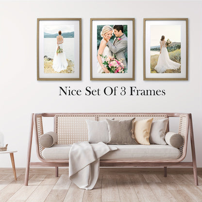 40x60cm(15.7x23.6inch) Wooden Boxed Picture Frames Set Of 3 with Mounts for 30x50cm, 60x40cm Poster Frame with Acid Free Mount for 30X50 Print.WHITE, BLACK, NATURE WOOD, BLACK/WHITE 2TONE, WOOD/WHITE 2TONE TOTAL 5 COLORS AVILABLE
