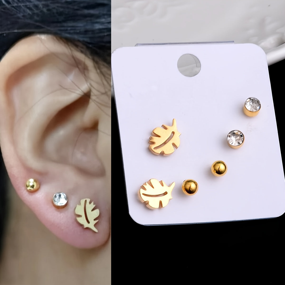 24-Pair Classic Minimalist Stainless Steel Stud Earrings Set, Versatile Fashion Jewelry Gift for Men and Women, Suitable for Daily Wear and Parties, Styles Randomly Selected