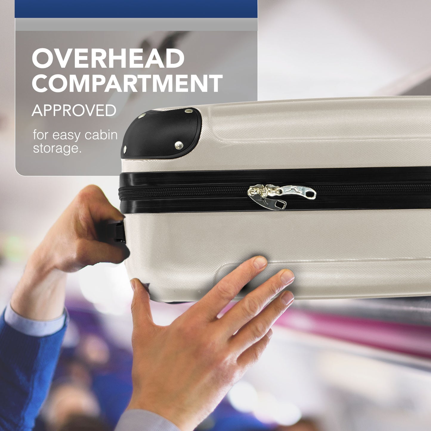 LUGG Skywander 15 Inch (45x34x20cm) Lightweight Underseat Cabin Bag EasyJet Approved Carry-On Suitcase, Durable ABS Hard Shell, Smooth Double Spinner Wheels, Water Resistant & Compact Travel Luggage (45x34x20cm)