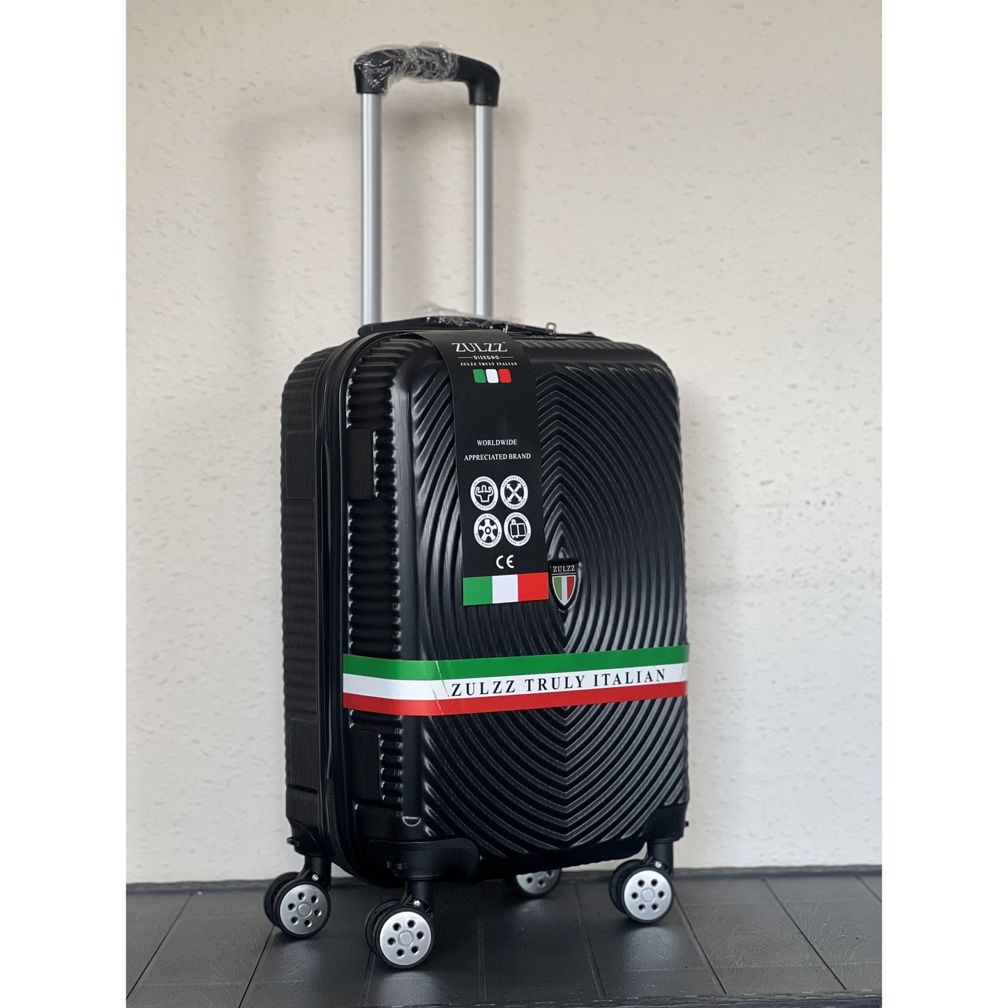 ZULZZ 20'' Lightweight Cabin Carry-On Suitcase – Hard Shell Hand Luggage with Code Lock, 4 Detachable 360° Double Spinner Wheels