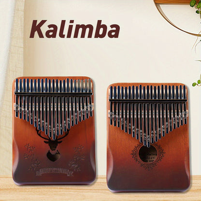 21 Keys Thumb Piano Kalimba set with Tuning Hammer & Accessories - Elegant Acoustic Musical Instrument for Beginners, Includes Storage Bag, Durable Wooden Construction, Perfect Holiday Gift, Musical Instruments