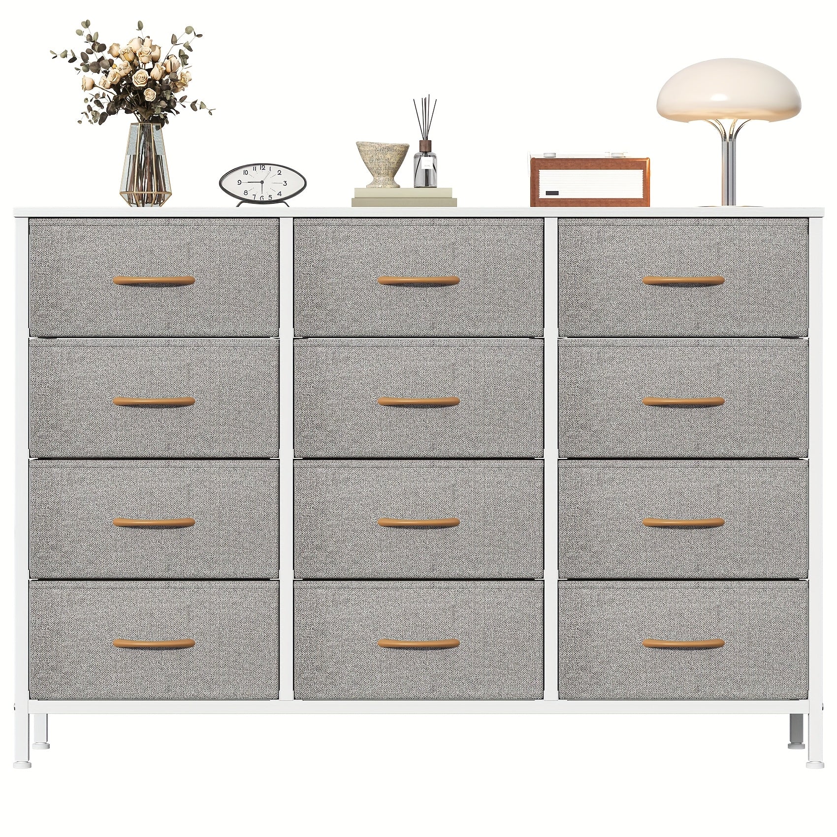 12-Drawer Fabric Chest - Tall Bedroom Storage Unit