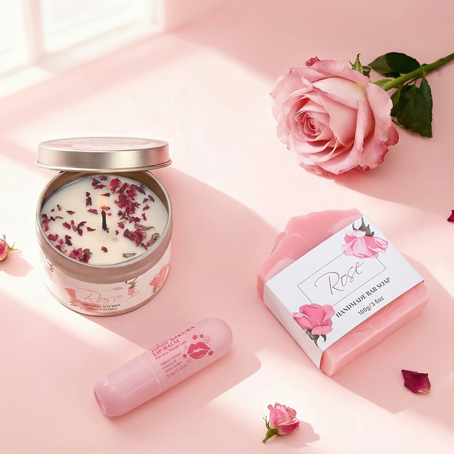Gifts for Women, Birthday Gifts for Women, Bath And Body Gift Basket Mothers Day Gifts, Rose Home Spa Set Self Care Gift, Thank You for Mom Sister Her Friends Friendship - Mother's Day Gift