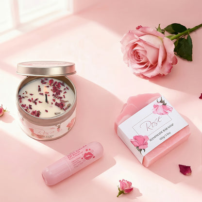Gifts for Women, Birthday Gifts for Women, Bath And Body Gift Basket Mothers Day Gifts, Rose Home Spa Set Self Care Gift, Thank You for Mom Sister Her Friends Friendship - Mother's Day Gift