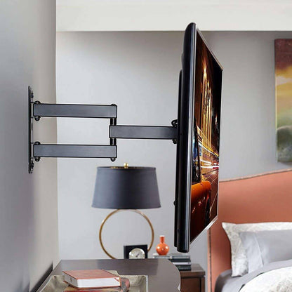 TV Wall Bracket for 10" to 42" Heavy Duty TV Mount Bracket Adjustable TV Wall Mounted Holder with Swivel Tilt Motion Arm for Flat TV Curved TV up to 30kg Max VESA 75x75mm to 200x200mm