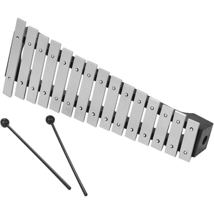 15-Note Xylophone Glockenspiel Wooden Base Aluminum Bars with Mallets Percussion Musical Instrument Gift with Carrying Bag