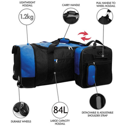 Zahrab 32" Holdall with Wheels – Foldable Wheeled Holdall – Bag with Wheels - Lightweight - Luggage/Suitcase – Extra Large - Wheeled Travel Bag - Weekender Bags – Duffle Bags