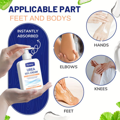 60%Urea Cream+Salicylic Acid, Urea Hand & Foot Cream, Moisturize Dry Hands And Feet, Containing Aloe Vera And Jojoba Ingredients, High Moisturizing Hand And Foot Cream, Light Beige, Neutral-200g