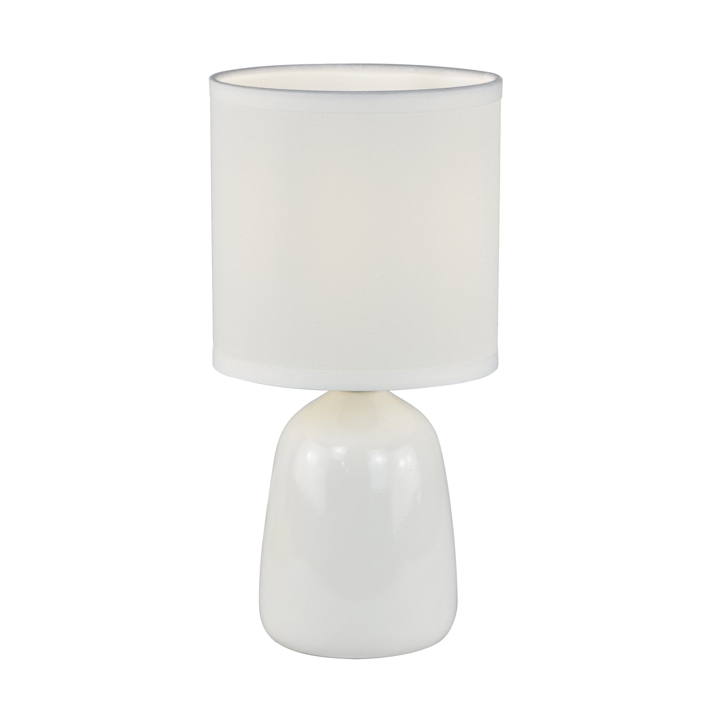 Cleo - Set of 2 White Ceramic 26cm Lamps With Shades