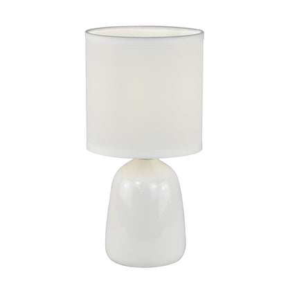 Cleo - Set of 2 White Ceramic 26cm Lamps With Shades
