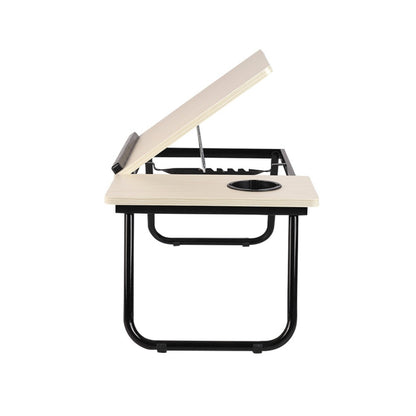 Foldable Laptop Desk Bed Tray with Adjustable Tilting Board – Portable Sofa Bed Table, Breakfast Tray, Writing & Reading Desk for Home Office