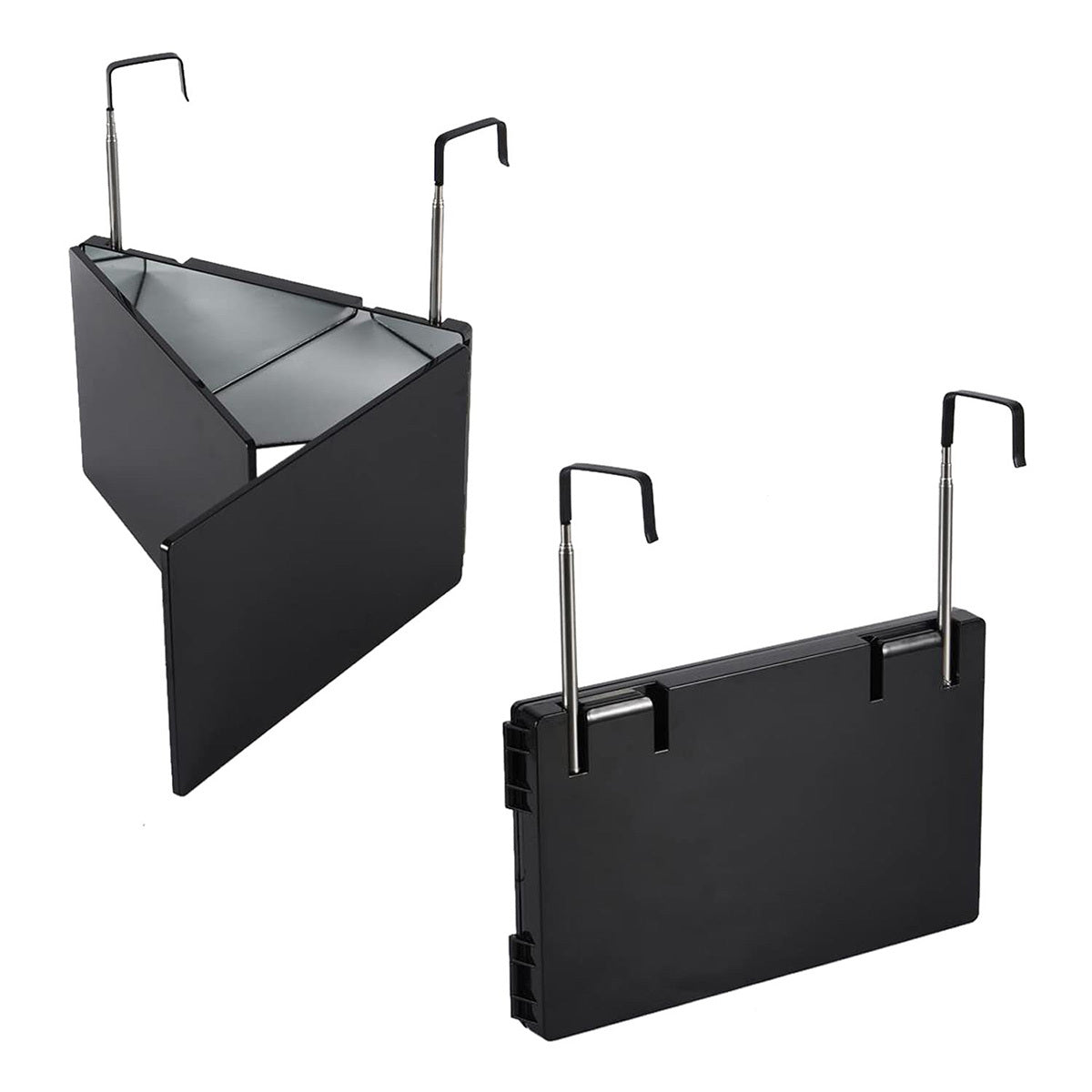 Multi-Functional Tri-Fold Makeup Mirror, Foldable Barbering Tri-Angle Mirror - Height-Adjustable, Hook-Mounted, Foldable, Wall-Mounted, Suitable for Self-Haircutting, Shaving, Grooming, Facial Treatments and Makeup Application