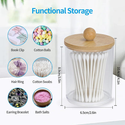 8-Piece Bamboo & Plastic Bathroom Accessories Set, Complete Bathroom Organiser with Toothbrush Holder, Soap Dispenser, Tumbler, Soap Dish, Qtip Holder, Toilet Brush & Waste Bin