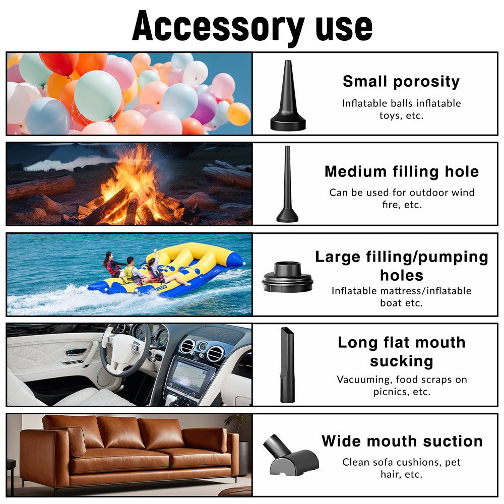 4-in-1 Cordless Vacuum Cleaner & Air Pump with Brushless Motor – Portable High-Power Blower for Car Interior, Pet Hair, Keyboard & Home – Gift for Car Owners & Pet Parents