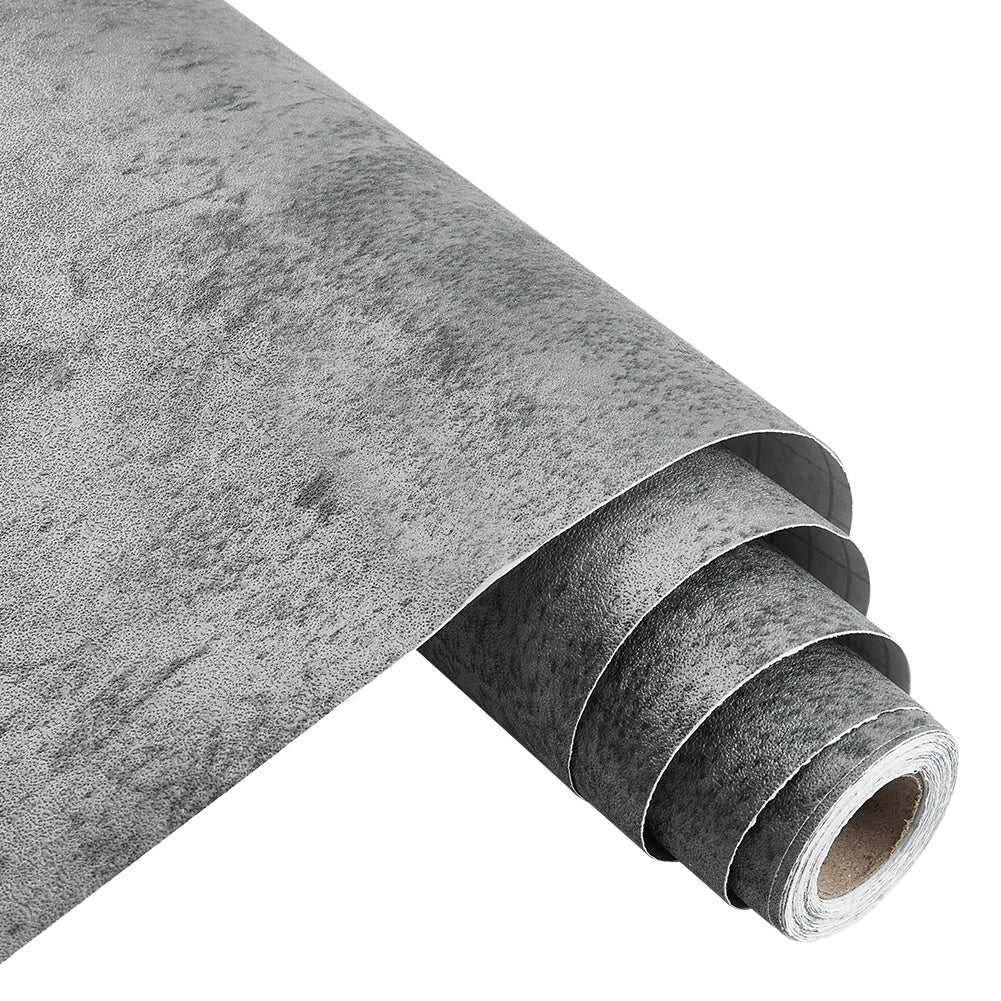 5mx60cm Grey Self Adhesive Wallpaper 60x500cm Concrete Effect Sticky Back Plastic Industrial Cement Vinyl Wrap Peel and Stick Kitchen Worktop Covering Sticky Back Plastic Furniture Sticker