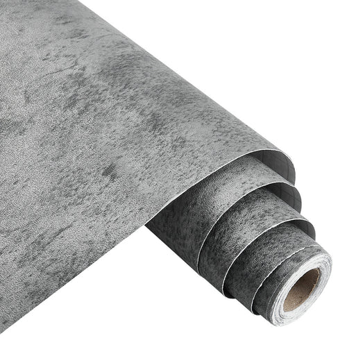 5mx60cm Grey Self Adhesive Wallpaper 60x500cm Concrete Effect Sticky Back Plastic Industrial Cement Vinyl Wrap Peel and Stick Kitchen Worktop Covering Sticky Back Plastic Furniture Sticker