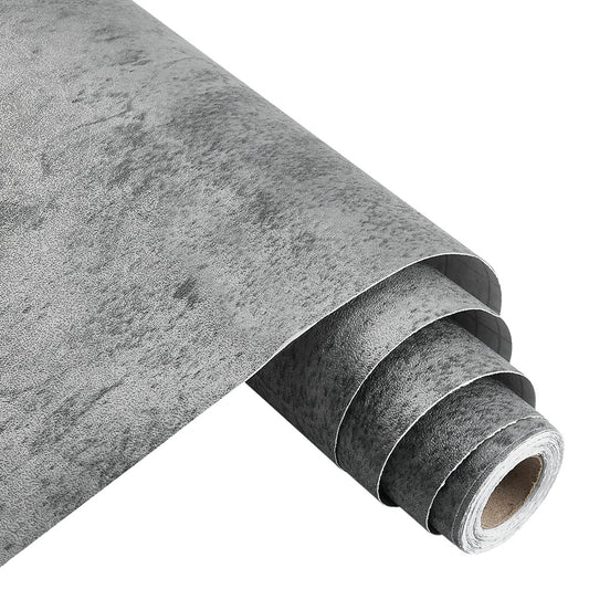 5mx60cm Grey Self Adhesive Wallpaper 60x500cm Concrete Effect Sticky Back Plastic Industrial Cement Vinyl Wrap Peel and Stick Kitchen Worktop Covering Sticky Back Plastic Furniture Sticker