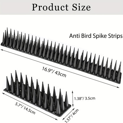 Total 10M 20M Anti Bird Spikes, 24/48pcs 43Cm Wall Fences Spikes for Bird Cat Small Animal Anti Climb Pigeons Deterrent Spikes, Outside Anti Bird Spikes Outdoor to Keep Birds Away