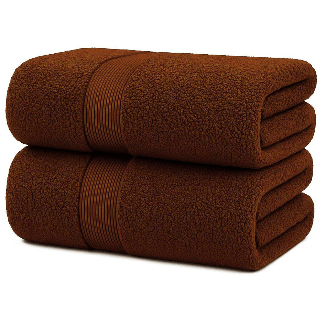 Pack of 2 Cotton Bath Sheets (75×145 cm), Soft, Absorbent & Machine Washable, Ideal for Bathroom, Gym or Daily Use
