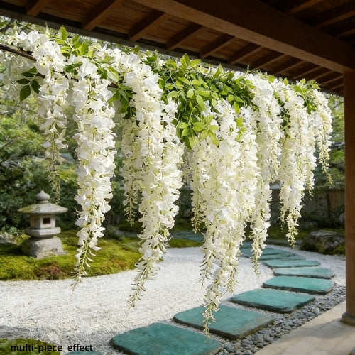 50pcs Artificial Wisteria Flowers, Wedding Party Home Decoration Wisteria Flower Garlands