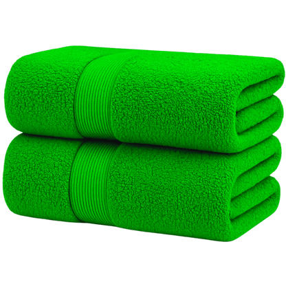 Pack of 2 Cotton Bath Sheets (75×145 cm), Soft, Absorbent & Machine Washable, Ideal for Bathroom, Gym or Daily Use