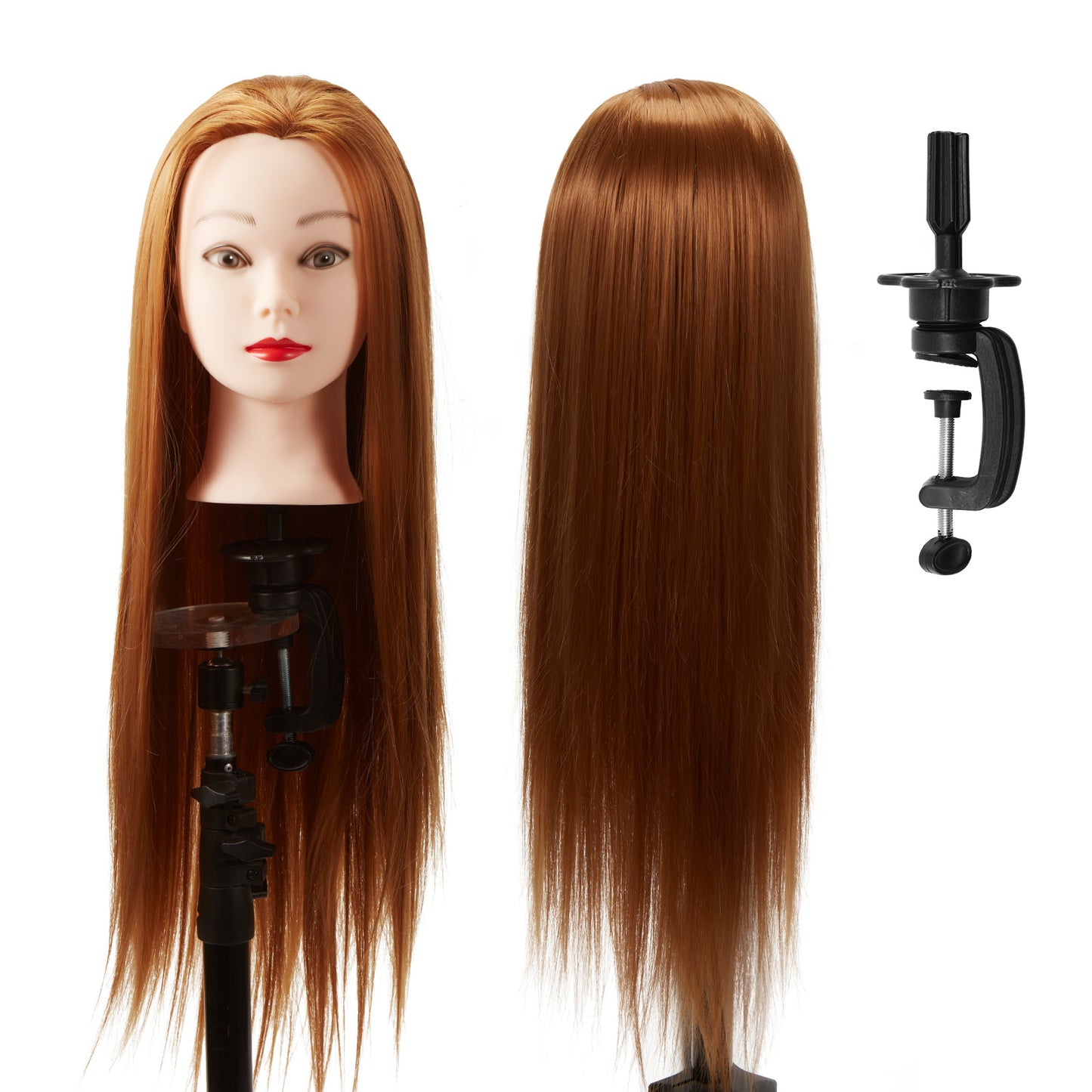 24"/28" Hairdressing Styling Mannequin Doll Salon Training Hair Clamp Professional