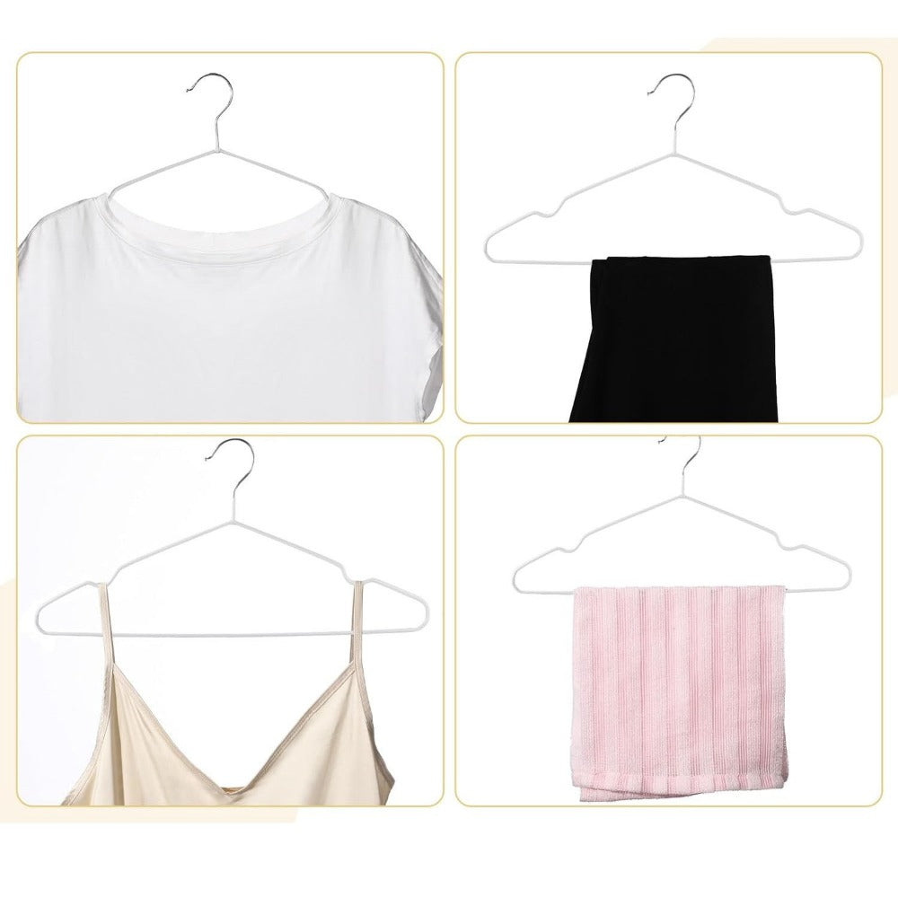 Metal Clothes Hangers 20 Pack Heavy Duty Non-Slip Rubber Coated Slim Space Saving Wardrobe Hangers for Coats Shirts Trousers