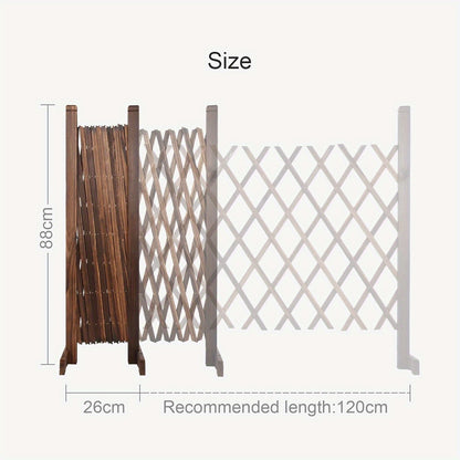 Garden Fence Gate Expanding Trellis Retractable Gate Expanding Fence Freestanding Wooden Trellis Fence Garden Screen Plant Pet Dog Safety Fence 88cm Height 26-146cm