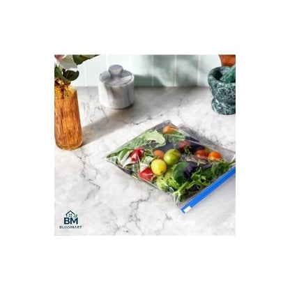 94 Reusable Zip Seal Food Storage Freezer Bags - Reusable Plastic Organising Bags for Fruits, Vegetables, Beans, and Meal Prep, Food Storage Solution | Freshness Bags | Secure Closure, Food Storage Bags