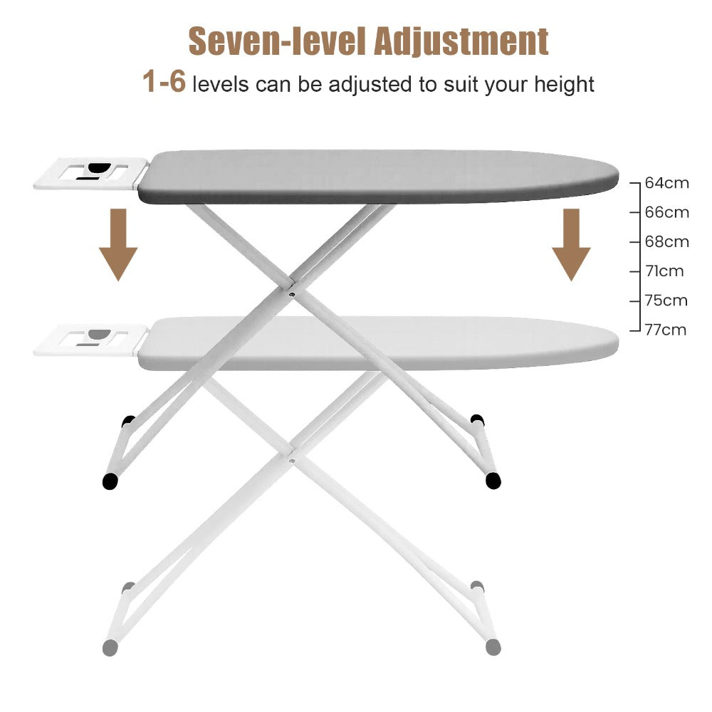 Ironing Boards Adjustable Heights Cotton Cover with Iron Rest TopIron Board Universal Extra Wide Lightweight Iron Board Rack