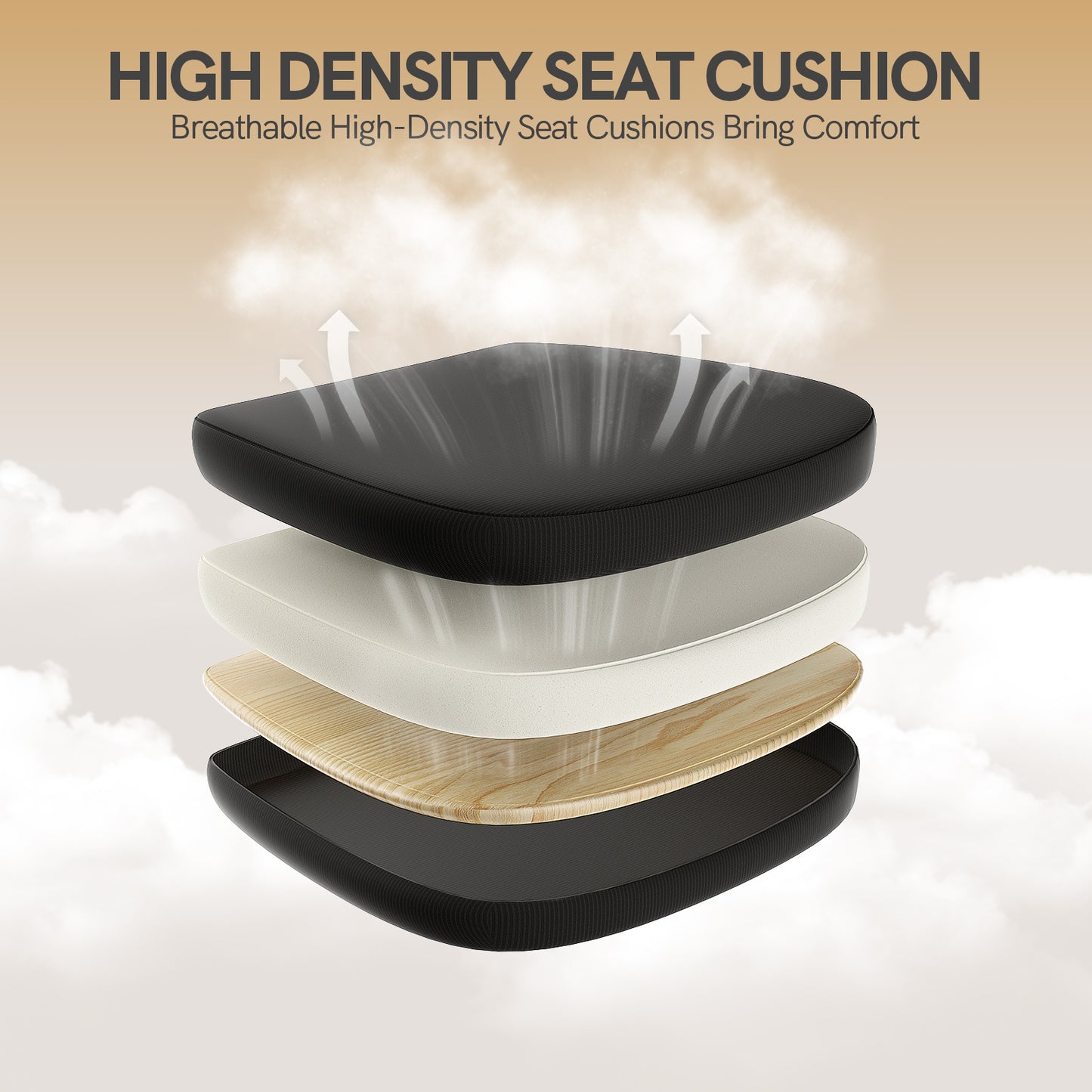 GartistGo Office Chair Ergonomic Desk with 90° Flip-up Armrest Lumbar Support, Height Adjustable Chair, Executive Swivel Computer Padded Seat Cushion for Home/Office