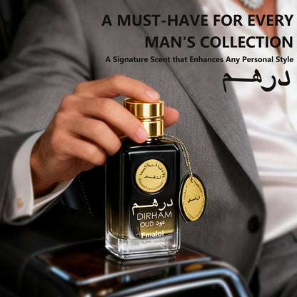 Dubai Oud Luxury Men's Eau De Parfum, 3.4oz. Arabian High - End Gift Box, Featuring a Golden Patterned Water Pot Design with Exquisite Texture. It Has an Oriental Woody Fragrance, Suitable for Men to Wear on High - End Occasions and in Daily Life.