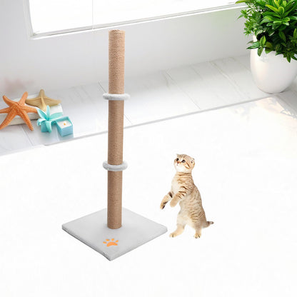 Cat Scratching Post 89 Cm Vertical Cat Tree For Pet Cats Climbing Frame With Soft Plush Carpet-Covered Base And Sisal Pole For Pet Cats