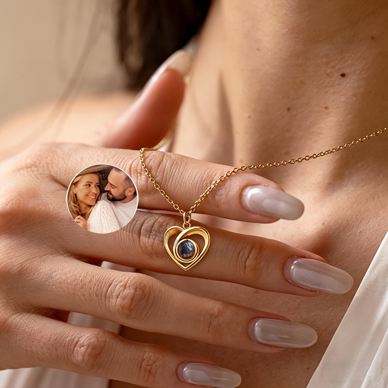 Personalised Heart Photo Necklace - Three Finishes
