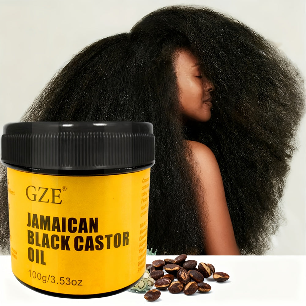GZE JAMAICAN Black Castor Oil - Pure Cold-Pressed for Hair and Skin Care - Supports Hair Moisturizes Scalp Strong Hair Large Hair Density for Both Hair & Eyelash