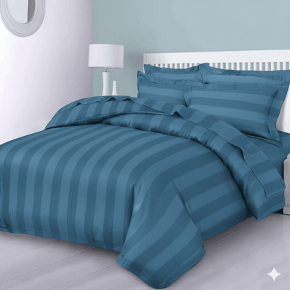 3pcs Classic Satin Stripe Duvet Cover Set (Includes 1 Duvet Cover & 2 Pillowcases) – Soft, Comfortable, and Machine Washable. Perfect for Bedrooms, Dorms, Hotels, and as a Thoughtful Holiday Gift.