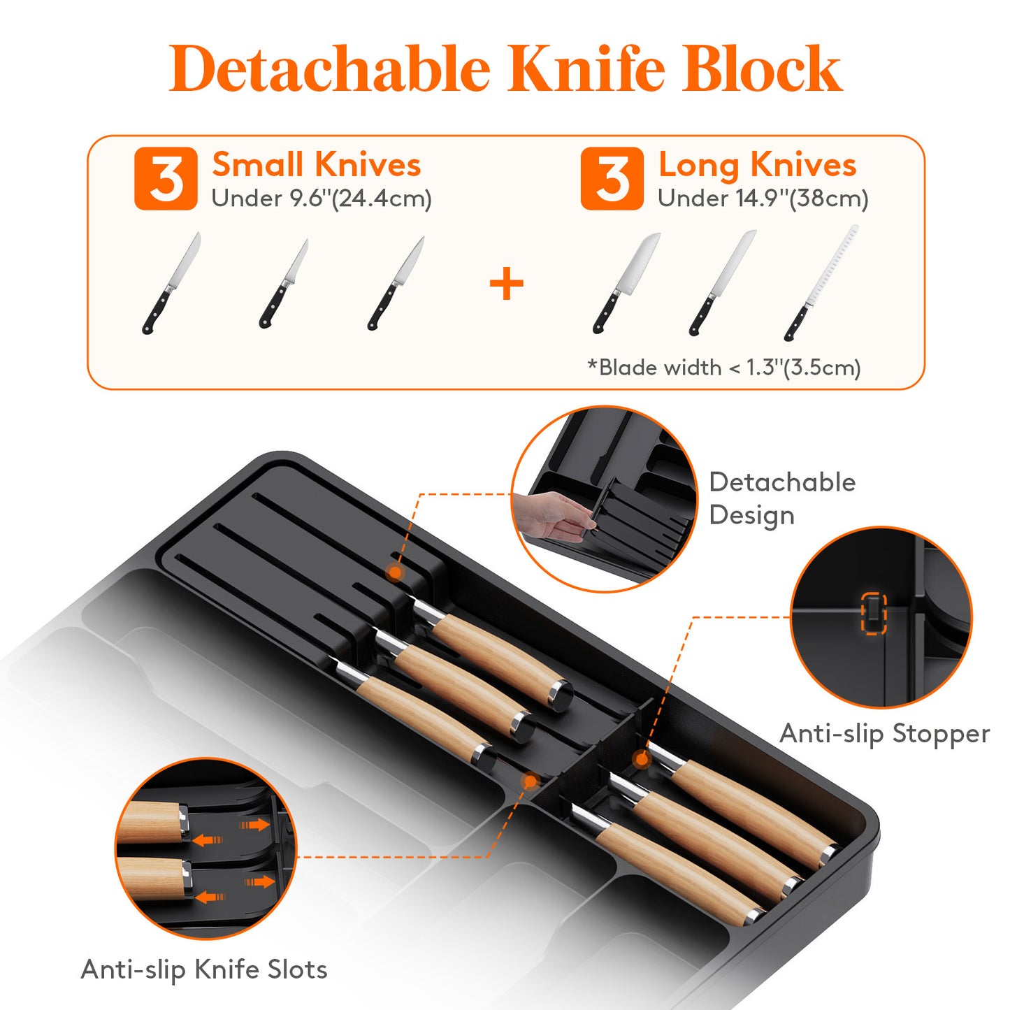 Cutlery Drawer Storage. Organizer, Kitchen Expandable Cutlery Tray. Cutlery Storage, Kitchen Storage, Adjustable Cutlery and Cutlery Holder. Thoughtful Holiday Gift, Christmas Gift, Halloween Gift. Compact Plastic Cutlery Storage Box, Large