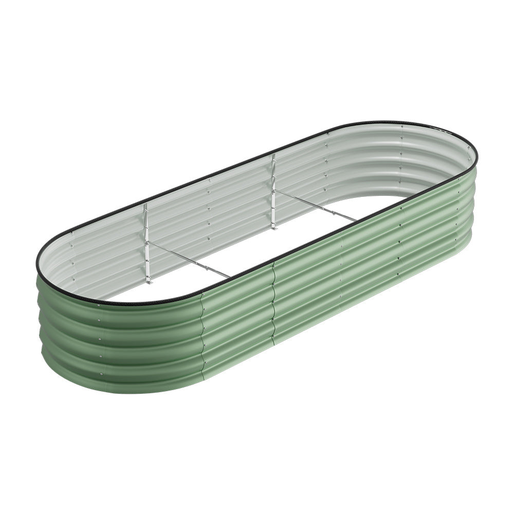 Extra Large Raised Beds for Garden, Oval Planter Box with Plant Climbing Frame, Outdoor Raised Planters for Vegetables, Flowers & Herbs, Bottomless Metal Garden Bed
