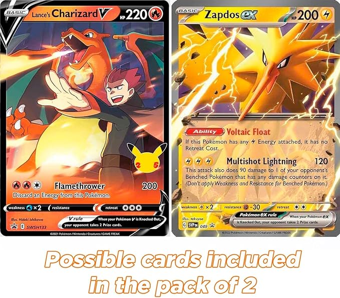 2-Pack XXL Size Official Pokémon Jumbo Cards (English) – Random Rarity (V/VMAX/GX/Holo)
