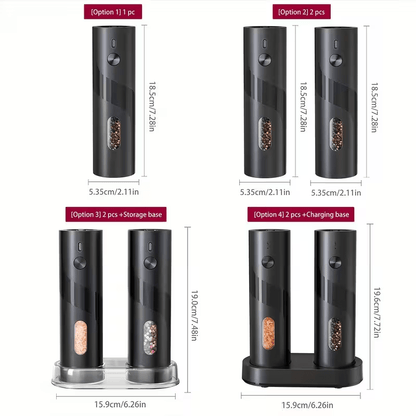 2pcs Rechargeable Electric Salt and Pepper Grinder, Automatic Salt & Pepper Mills Set with LED Light, Adjustable Coarseness, 110ml Large Capacity for Home, Kitchen Bbq, Restaurant, Outdoor, Wedding Gift