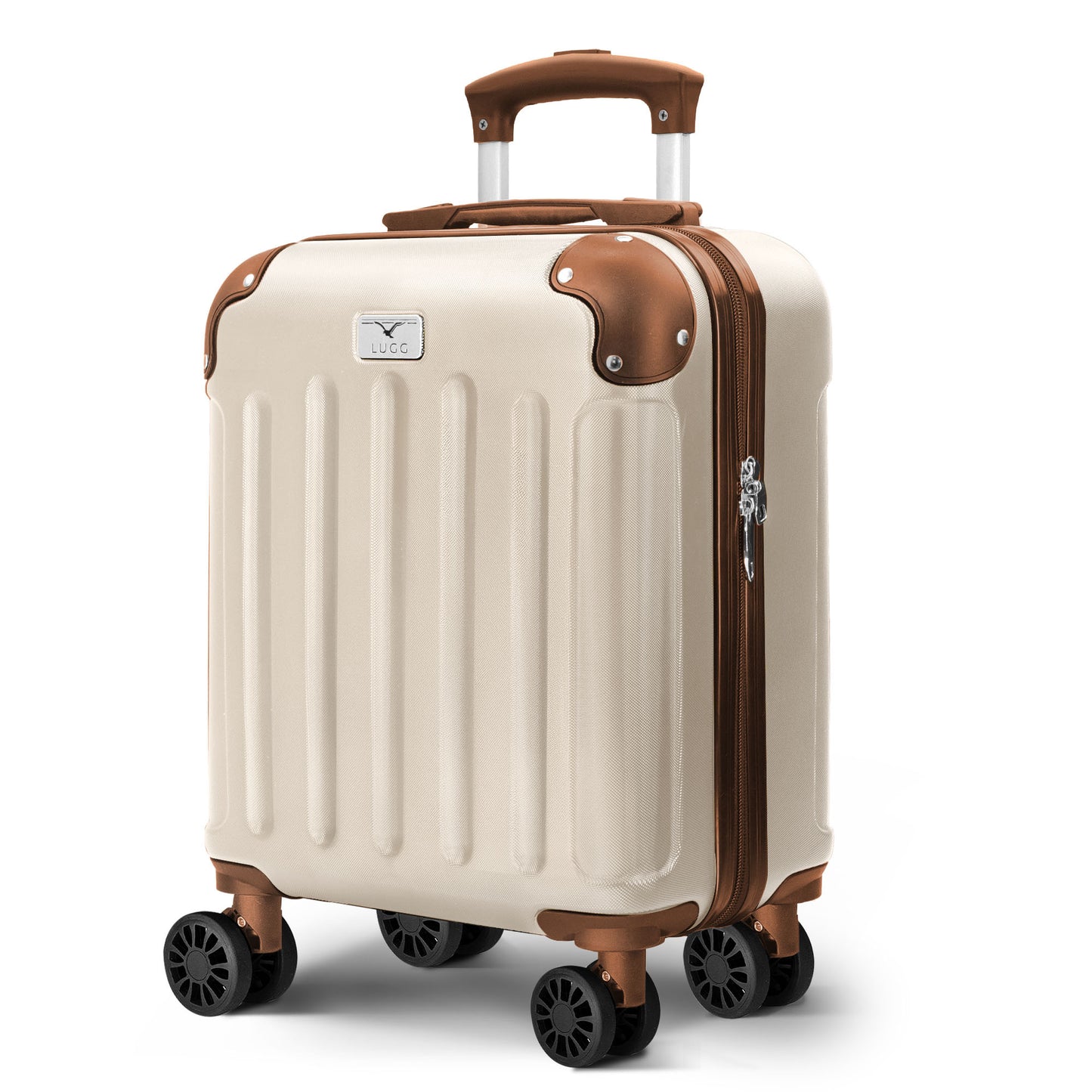 LUGG Skywander 15 Inch (45x34x20cm) Lightweight Underseat Cabin Bag EasyJet Approved Carry-On Suitcase, Durable ABS Hard Shell, Smooth Double Spinner Wheels, Water Resistant & Compact Travel Luggage (45x34x20cm)