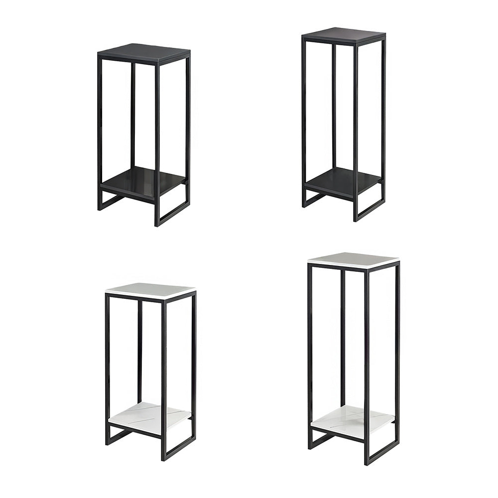 1 Pack, 2-Tier Versatile Metal Plant Stand - Space-Saving Indoor/Outdoor Multi-Layer Potted Plant Rack - Ideal Home Decoration Organizer for Living Room, Balcony, and Bedroom with Sturdy Construction and Easy Assembly - Black/White